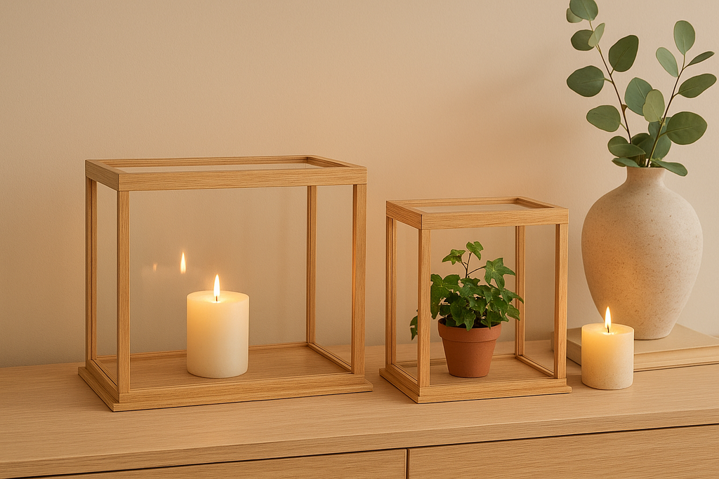 Wooden Lanterns with Glass