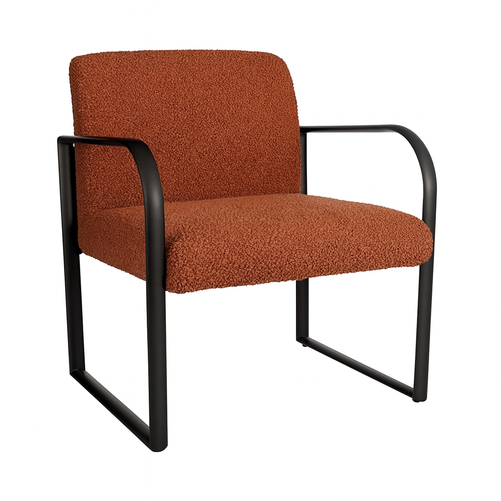 Modern Armchair with Bouclé Upholstery